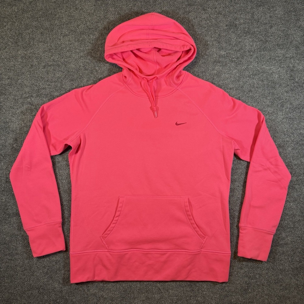 Nike Hot Pink Therma-Fit Pullover Hoodie Sweatshirt Womens Size L